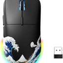 G57 Wireless Gaming Mouse, 8000 DPI, 80g, 2.4G/Bluetooth/USB-C Rechargeable Wireless Mouse with 5 Programmable Buttons for PC/Mac, Black