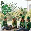 3 Pcs Large St. Patrick's Day Window Clings, PVC Static Cling Stickers Shamrock Leprechaun Pot of Gold Horseshoe Design 13 7 x 33 4 Inch Repositionable Clings for Windows Mirrors Glass