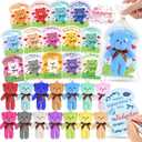 28 Packs Valentine's Day Gift for Kids - 4.7" Mini Plush Bear Stuffed Animals Bulk Keychain with Valentine's Day Cards for Kids School, Classroom Gift Exchange, Party Favor & Prize for Boys Girls