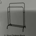 Clothes Rail Double Hanging Rails Garment Rack With Shelf Heavy-duty Clothes Rail Double Clothes Rail For Bedroom, Living Room Black