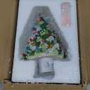 Xmas Tree with Star - Festive Christmas Hand Painted Ceramic Night Light (7W Bulb Included)