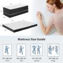 Folding Mattress, Queen Size, 6-Inch Tri-Fold Memory Foam Mattress & Sleeping Mat with Removable, Washable Cover and Non-Slip Bottom, Foldable Floor Guest Bed for RV & Yoga, 73" x 52" x 6"