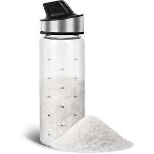 Sugar Dispenser with Pour Spout, Glass Sugar Shaker Jar Weighted Pourer for Coffee Bar,Tea & Baking, Commercial Quality Sugar Container for Sugar, Honey, Syrup for Home Kitchen, 11 oz