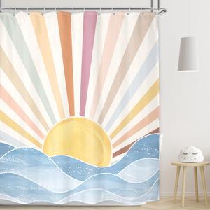 Modern Colorful Checkered Abstract Diamond Cute Bathroom Shower Curtain Set