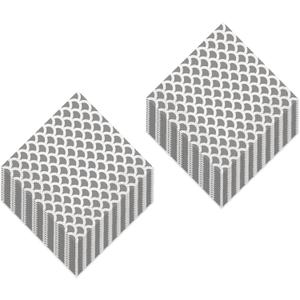 Disposable Matte Silver Scalloped Patterned Paper Dinner Napkins (Pack of 32)