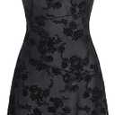Verdusa Women's Mini Dress Floral Spaghetti Strap Mesh Dresses Going Out Festival Concert Outfits Grunge Gothic Clothes Size M