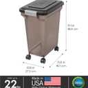 IRIS USA Dog Food Storage Container 22 lbs, WeatherPro Made in USA, Airtight Pet Food Storage Bin with Wheels for Dog Cat Bird Chicken Food, Holds Up to 22 lbs, Keep Fresh, BPA Free, Smoke. Missing Piece