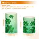 YETTASBIN St. Patrick's Day Clover Flameless Candles with Remote Control and Timer, Adjustable Brightness Long Lasting Battery Operated LED Pillar Candles for Indoor Outdoor Party Home Decor, 2 Pack