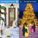 SUPERNIGHT Halloween LED Inflatables Solar Penguin Outdoor Decorations, 2-Pack Solar Light with 16 Color, Yard Wizard Tumbler Toy with Built-in LEDs for Indoor Party Garden Lawn Decor