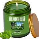 Eucalyptus & Mint Candles for Home Scented, 8oz Natural Soy Wax Jar Candle Gift for Men Women Stress Relief, Meditation, Yoga, Relaxing, 40H Long-Lasting Burns