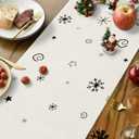 OTOSTAR Gnomes Snowman Elk Merry Christmas Table Runner, Xmas Seasonal Winter Holiday Kitchen Dining Table Decoration for Home Party Decor 13x36 Inch