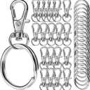 LEOBRO 100PCS Keychain Clip and Key Ring, Lobster Claw Clasps, Keychains, Key Chain Rings and Key Chain Hooks, Metal Keyrings, Keychain Kit for Crafts