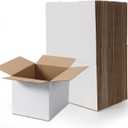 RLAVBL 8x6x6 Shipping Boxes Set of 40, White Corrugated Cardboard Box for Packing, Mailing, Business