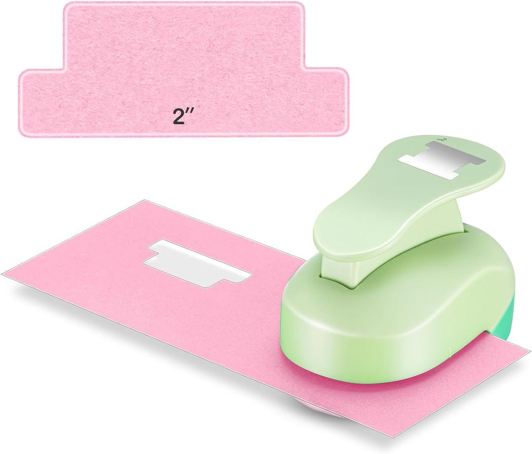 Sayglossy Tab Punch for Paper Crafts File Tab Punch for Making Cards Journal Scrapbooking Bible Folder Billing Sketchbook Planners Note School Label Projects Supplies(Stylish)