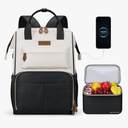 Maelstrom Travel Backpack for Women Men,Laptop Backpack Fits 15.6-17.3 Inch Laptop, Nurse/Work Bag with Insulated Lunch Box (Black-beige)