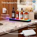 LED Lighted Liquor Bottle Display Shelf - 23.6" Acrylic Whiskey Rack with Remote & Music Sync, 1-Tier Illuminated Bar Shelf for Home Bar, Club, Party