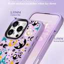 7 x GVIEWIN Magnetic for iPhone 16 Pro Max Case Compatible with Magsafe, [Screen & Camera Lens Protector] Fashion Pattern Translucent Shockproof Phone Cover for 16 Pro Max 6.9" (Moonlit Party/Purple)