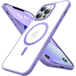 Magnetic for iPhone 13 Pro Max Case [Compatible with MagSafe] [10FT Military Grade Drop Tested] Slim Translucent Matte Case for iPhone 13 Pro Max Phone Case, Light Purple(6.7")