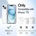 2 x JETech Case for iPhone 15 6.1-Inch, Shockproof Phone Bumper Cover, Solid Color Matte TPU Frame, Anti-Scratch Clear Back (Blue)