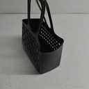 iDesign Portable Plastic Shower Tote Caddy with Handle for College Dorm or Bathroom - Black - Made in USA