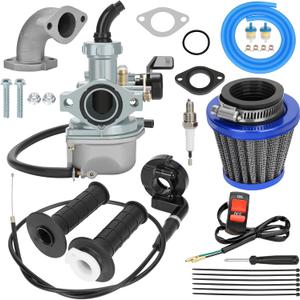YOXUFA PZ22 Carburetor 22mm Carb Throttle Cable Grip Assembly for Coolster Apollo SSR TaoTao DB14 DB24 110cc 125cc RFZ Hawk Pit Dirt Bike ATV Quad 4 Stroke Chinese Motorsports Parts (Blue)