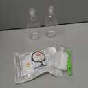 LemonRoad 50 Pcs 5 oz Small Plastic Juice Bottles with White Cap Mini Reusable Clear Shot Jar with Lid Scale and Label for Ginger Liquid Drink Milk Beer Coffee Storage Container Portable Travel