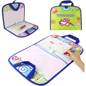 Coolplay Kid Activities Water Drawing Mat Painting with Water Pen Airplane Travel Toy for Toddlers