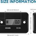2 Pieces Inductive Hour Meter for Gas Engine Lawn Mower Dirt Bike Motorcycle Motocross Snowmobile Karting Marine ATV Boat Outboard Motor Generator Waterproof Hour Meters (Black)
