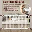 Extra Wide Baby Gate 66.9-71.65 Pressure Mounted,Child Dog Pet Safety Gates with Walk Through Door for Doorways Stairs No Drilling in Door,White