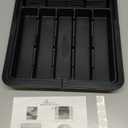 Aujen Silverware Organizer - Expandable Kitchen Drawer Organizer, Adjustable Utensil Organizer, Cutlery Tray for Forks, Knives, Multipurpose Kitchen Organizers and Storage Solution, Black, Medium