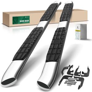 YHTAUTO 4.25 Inch Running Boards Fit Honda Ridgeline 2017-2026 Crew Cab, Oval Bent Ends Side Steps Stainless Steel Step Bars Off-Road Exterior Accessories