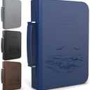 DEHITE Bible Cover Case for Men and Women  Leather Bible Carrying Bag Large Size  Fits Book 7 x 10.1 x 1.9 in  Pen Slots  Zippered Pocket  Premium Faux Leather  Blue Christian Gift