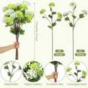 Lyrow 6 Pcs White and Green Hydrangea Artificial Flowers 30.3" Faux Hydrangea Flowers with Stems for Wedding Bouquets Table Centerpieces DIY Floral Home Decor