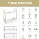 Forbena Bathroom Organizer Countertop, Counter Organizer for Bathroom Decor, Wooden Sink Shelf for Vanity Storage, Makeup Tray for Perfume Skincare Bedroom Kitchen Corner (2 Tier, White and Gold)