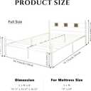 Full Metal Bed Frame with Ceramic Tile Decor Headboard