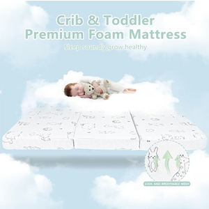 Trifold Pack and Play Mattress for Baby and Toddlers - 38"x26"x1.5", Breathable Pack N Play Mattress, Portable Crib Mattress with Carry Bag, Washable Cover Playpen Mattress for Travel Trifold Pack and Play Mattress for Baby and Toddlers - 38"x26"x1.5", Breathable Pack N Play Mattress, Portable Crib Mattress with Carry Bag, Washable Cover Playpen Mattress for Travel