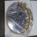 Gold Oval Decorative Mirror, 18x24 Inch Metal Frame Ornate Flower Leaves Modern Wall Mirror for Living Room, Bedroom, Entryway, Dresser, Bathroom