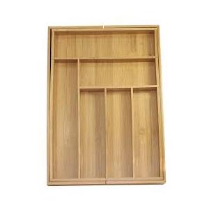 Purawood Kitchen Drawer Organizer with Knife Blocks - Utensil Drawer Organizer for Kitchen, Cutlery Tray & Silverware Organizer, 3-5 Slots - Bamboo Organizer for Utensils & Flatware (Natural)
