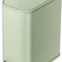 Cesun Small Bathroom Trash Can with Lid Soft Close, Step Pedal, 5 Liter / 1.3 Gallon Stainless Steel Garbage Can with Removable Inner Bucket, Waste Basket for Bathroom, Bedroom (Green)