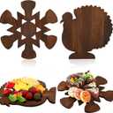 2 Pcs Christmas Snowflake Shaped Cutting Board Christmas Wood Snowflakes Charcuterie Boards Wooden Xmas Serving Tray Fruit Appetizer Platter Veggie Trays for Kitchen