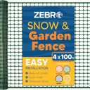 ZEBRO 4' x 100' Green Plastic Garden Fence Roll  Light Duty Mesh Fencing for Temporary Fence, Snow, Garden Netting, Animal Barrier, Agricultural Fencing & Lawn Protection