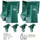 ABUSA Heavy Duty Swing Sets Brackets Including 2 A-Frame Swing Set Brackets and 4 Swing Hangers for Playground Equipment Mounting Parts Hardware Included (Green)