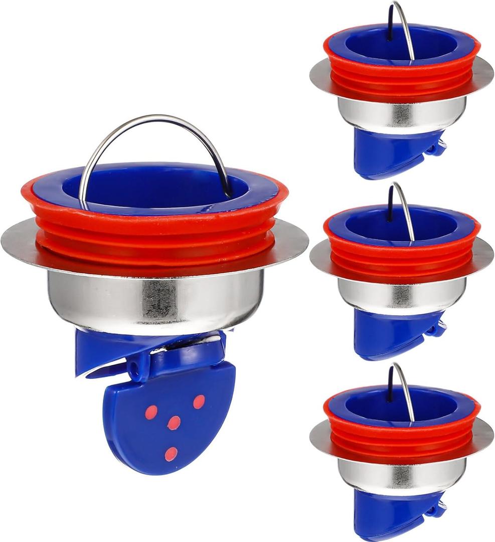 Floor Drain Cover Set One Way Sewer Backflow Preventer Drain Guard for Shower and Washing Machine Drainage Durable Core with 1.73 Inch Size