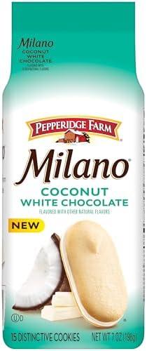 Pack of 3 Pepperidge Farm Milano White Chocolate Coconut Flavored Cookies, 7 Oz Bag, EXP 07/20/2025