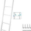 RV Bunk Bed Ladder, Upgraded - Adjustable Height 55"-71", Telescoping Heavy Duty Travel Trailer Bed Ladders with 4 Hook and Foot Caps, Anti-Slip Ladder for Home Dorm Appartments, Load 300 LBS -White