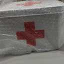 WUWEOT Metal First aid Box, Divided Medicine Tin First Aid Kit, Vintage Antique Empty Boxes with Lid and Removable Tray for Home Family Emergency Tool