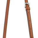 Allzedream Leather Purse Strap Replacement Crossbody Handbag Long Adjustable (Brown, Silver Hardware)