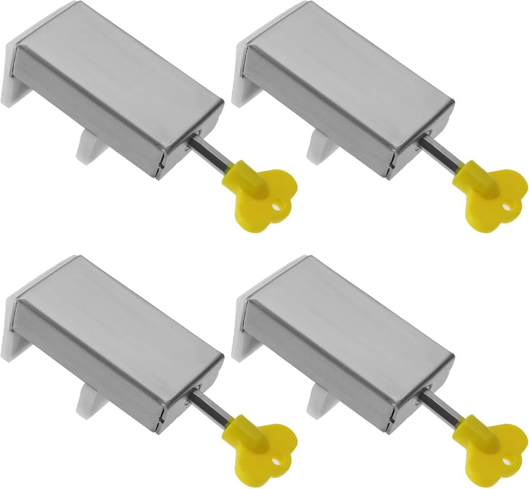 4pcs Sliding Window Door Lock Stainless Steel Sliding Door Lock Door Window Limiter Anti Theft Limiter Door Window Lock Stopper Snap in Limiter