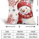 Kawani Winter Snowman Snowflake Pillow Covers 18x18 Inch Red Christmas Throw Pillow Covers Set of 2 Xmas Winter Holiday Pillowcases Cotton Linen Cushion Covers for Couch Home Decor