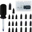 2 x Car Tire Repair Rubber Nail Kit, Self-Service Spiral Rubber Nails Vacuum Tire Screw Plug Fast Tool with Screwdriver, 2 Sizes Tires Puncture Fast Repairs Tool for Car Motorcycle Truck Tractor (10S&10L) (EXP 08/26/26)
